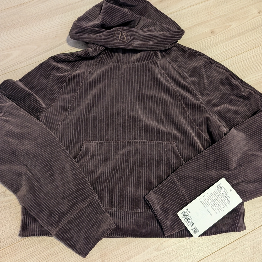 NWT RARE! Lululemon Scuba Oversized Hoodie Velvet Cord, Expresso Color